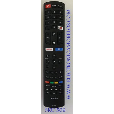CONTROL REMOTO SPECTRA SMART TV / RC311S / 06-531W52-TY02X / DH1801105222